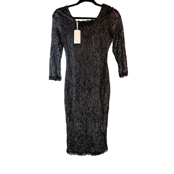 NWT CANDIES Lace Column Shift Dress w/ Long Sleeve - Picture 5 of 7